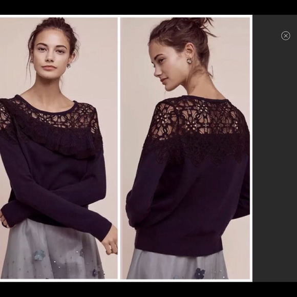 Anthropologie Sweaters - Anthro: Ruffle & Lace Sweater